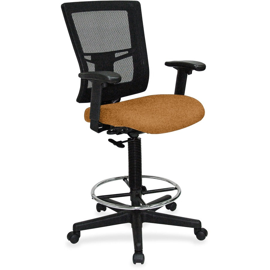 Lorell Mesh Back Drafting Stool - Dillon Fiesta Seat Color - Vinyl Seat Material - Black Back Color - Mesh Back Material - Black Frame Color - Mid Back - 5-star Base - Fiesta - Vinyl - Armrest - 1 Each