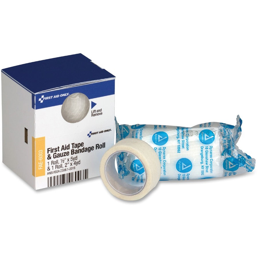 First Aid Only First Aid Tape/Gauze Bandage Roll - - 2" Width x 12 ft Length - Blue - 1 Each