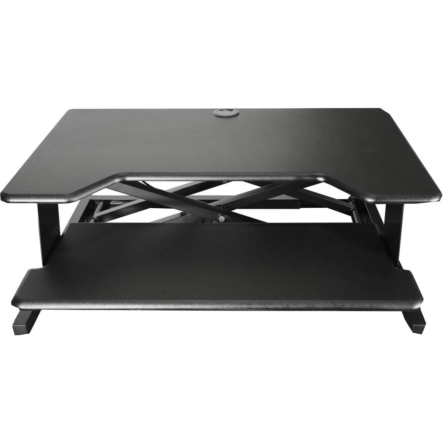 Kantek Sit-Stand Desktop Riser - 5.25" Height x 35" Width x 24" Depth - Desktop - Steel, Medium Density Fiberboard (MDF) - Black