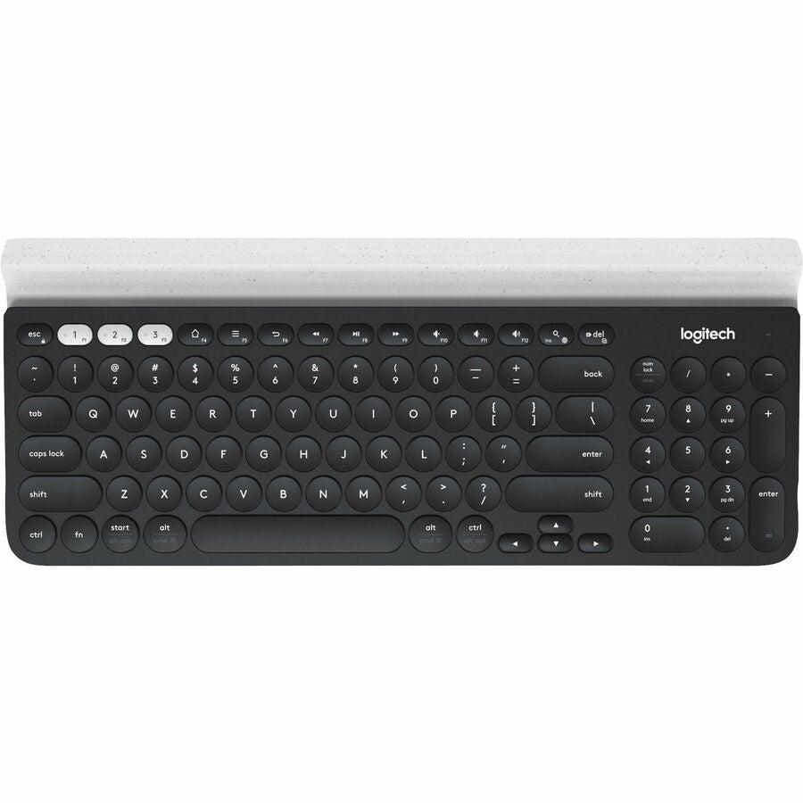 Logitech K780 Multi-Device Wireless Keyboard - Wireless Connectivity - Bluetooth - 33 ft - 2.40 GHz - USB Interface - Home, Search, Back, App Switch, Easy-Switch, On/Off Switch Hot Key(s) - Windows 11, Windows 10, ChromeOS, macOS 10.15, iOS 11, iPadOS...