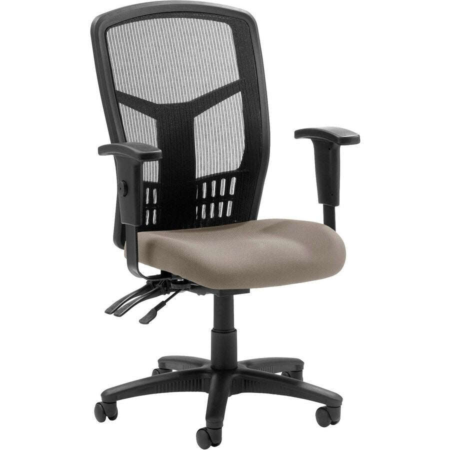 Lorell Ergomesh Executive High-Back Swivel Mesh Chair - Dillon Stratus Seat Color - Vinyl Seat Material - Black Back Color - Mesh Back Material - Black Frame Color - Steel, Plastic Frame Material - High Back - 5-star Base - Armrest - 1 Each