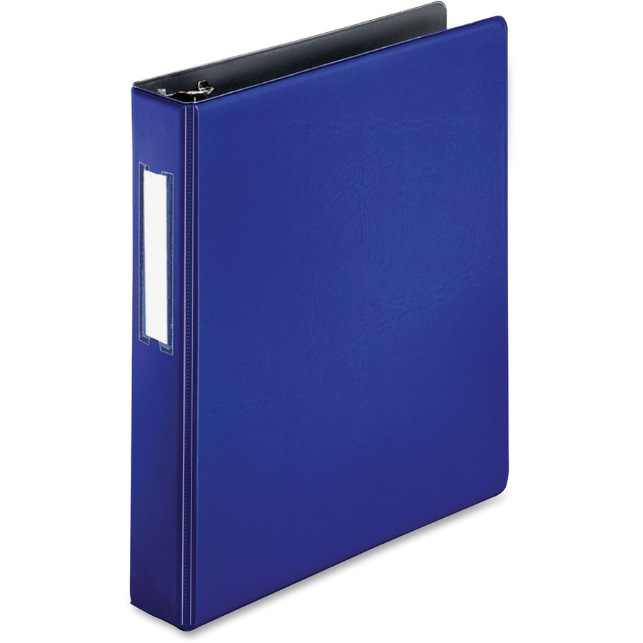 Business Source 1.5" D-Ring Binder - 1 1/2" Binder Capacity - 375 Sheet Capacity - Fastener: Slant D-Ring - Pocket: Internal - Blue - Lay Flat, Label Holder - 1 Each
