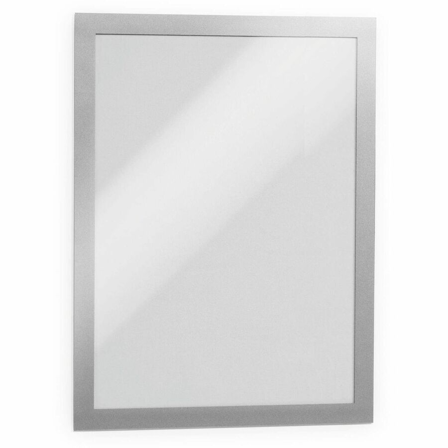 DURABLE Duraframe Magnetic Self-adhesive Frame - 11" x 8.50" Frame Size - Rectangle - Horizontal, Vertical - Self-adhesive, Sturdy, Dual-sided, Magnetic - Silver - 2 / Pack