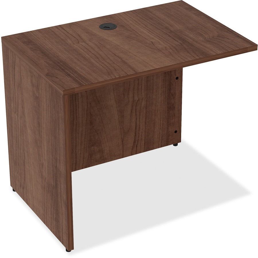 Lorell Essentials Series Return Shell - 29.5" Height x 35" Width x 24" Depth - Material: Metal - Finish: Walnut, Laminate - Adjustable Glide, Lockable, Floor Glide - For Office - 1 Each