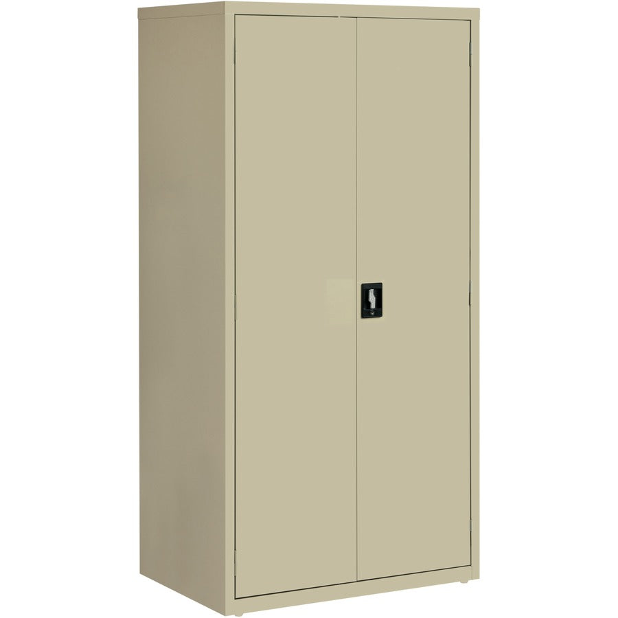 Lorell Fortress Series Storage Cabinet - 36" Width x 24" Depth x 72" Height - 5 x Shelf(ves) - Hinged Door(s) - Sturdy, Recessed Locking Handle, Removable Lock, Durable, Storage Space - Putty - Powder Coated - Steel - Recycled
