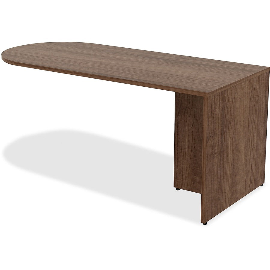 Lorell Essentials Series Peninsula Desk Box 1 of 2 - 29.5" Height x 30" Width x 66" Depth - Reeded Edge - Material: Metal - Finish: Walnut, Laminate - Durable, Heavy Duty, Ball-bearing Suspension - For Office - 1 Each