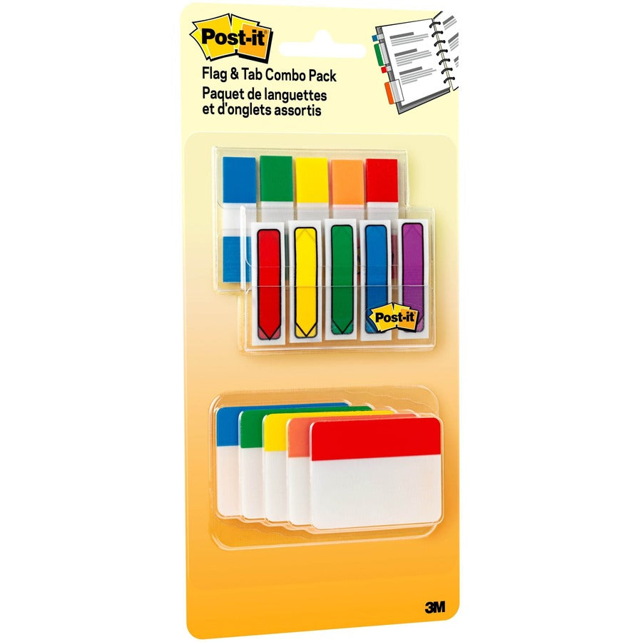 Post-it®, Flag/Tab Combo Pack - Durable, Writable, Repositionable, Self-stick, Removable - 230 / Pack