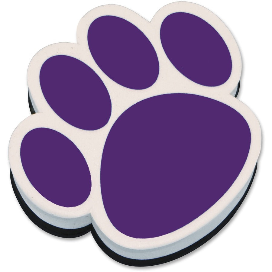 Ashley Paw Shaped Magnetic Whiteboard Eraser - Used as Mark Remover - Magnetic, Lightweight - Purple - 1 Each