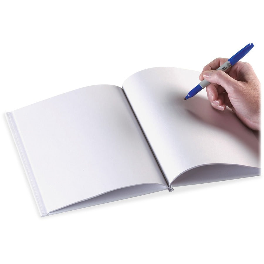 Ashley Portrait Hardcover Blank Pages Book - 28 Pages - Plain - 8 1/2" x 11" Sheet Size - White Paper - Hard Cover, Durable - 1 Each