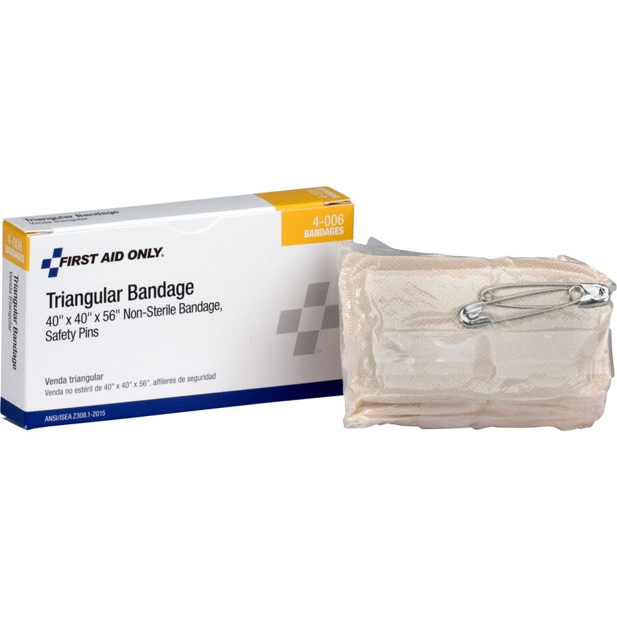 First Aid Only 40" Triangular Bandage - - 4" Width x 2.25" Length - Off White - 1 Each