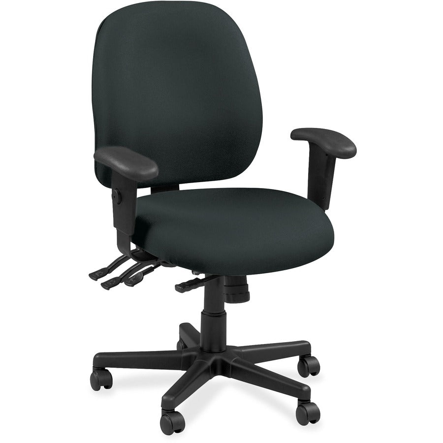 Eurotech Executive Chair - Dillon Black - Vinyl, Fabric - 1 Each