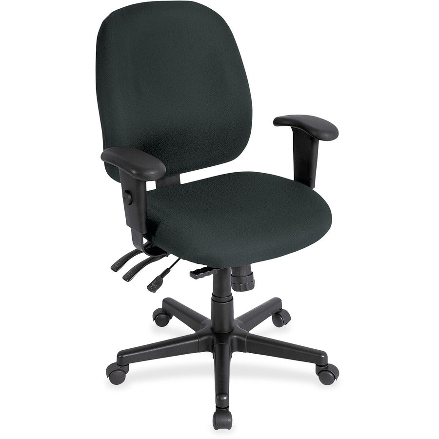 Eurotech 4x4sl with Seat Slider - Black, Onyx Seat Color - Vinyl Seat Material - Black, Onyx Back Color - Vinyl Back Material - 5-star Base - Dillon Black - Armrest - 1 Each