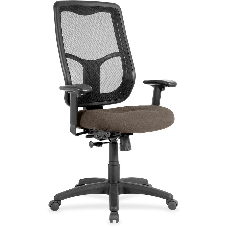 Eurotech Apollo High-back with Ratchet Back - Java Seat Color - Fabric, Vinyl Seat Material - High Back - 5-star Base - Dillon Java - 1 Each