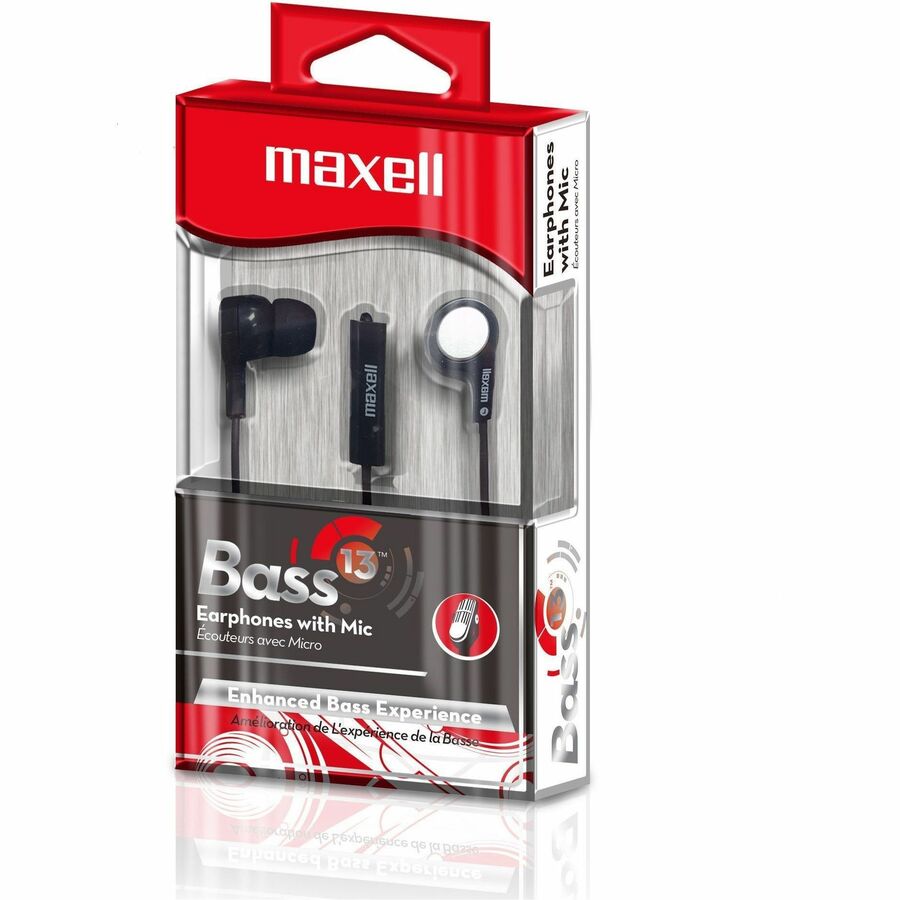 Maxell B-13 Earset - Wired - Earbud - Black