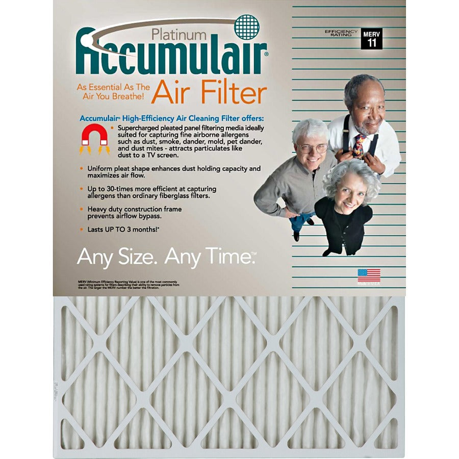Accumulair Platinum Air Filter - For Air Conditioner, Furnace - Remove Mold Spores, Removes Mildew, Remove Bacteria, Remove Micro Organisms, Remove Allergens, Remove Dust, Remove Smoke, Remove Pet Dander, Remove Dust Mite - 21" Height x 23" Width x 1"...