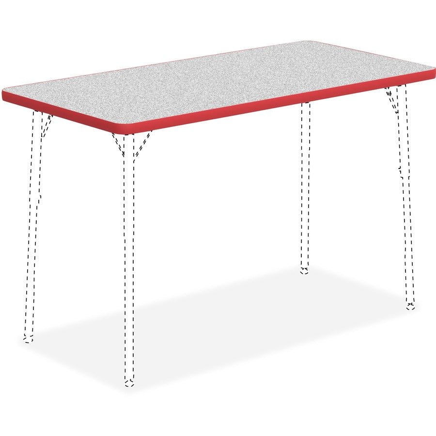Lorell Classroom Activity Tabletop - Gray Nebula, High Pressure Laminate (HPL) Rectangle Top - 48" Table Top Width x 24" Table Top Depth x 1.13" Table Top Thickness - Classroom - Assembly Required - 1 Each