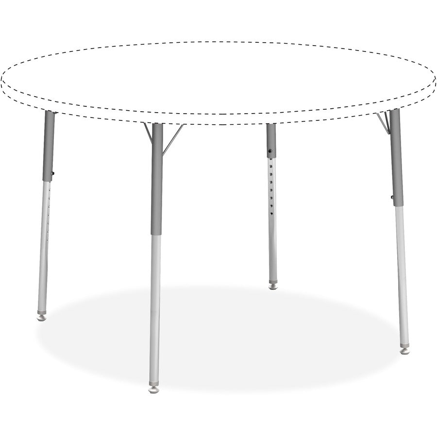 Lorell Activity Table Height-Adjustable Leg Kit - 22" to 30"H - 30" Length x 1.12" Diameter - Chrome, Silver Mist - 4 / Carton