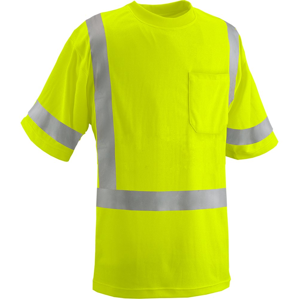 Reflective Apparel by PIP Type R CL3 S-sleeve Wicking Shirt YEL 2X