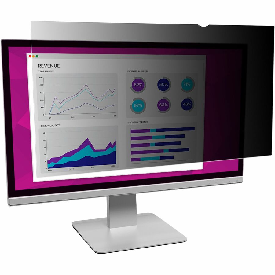 3M High Clarity Privacy Filter Black, Glossy - For 24" Widescreen LCD Monitor - 16:9 - Scratch Resistant, Dust Resistant - 1 Each