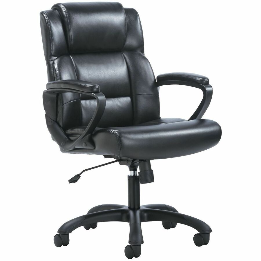 Sadie Mid-Back Executive Chair - Black Seat Color - SofThread Leather Seat Material - Black Back Color - SofThread Leather Back Material - Mid Back - 5-star Base - 1 Each