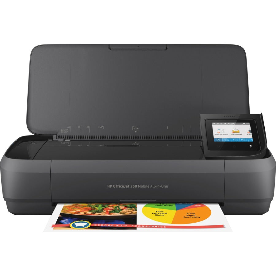 HP Officejet 250 Wireless Inkjet Multifunction Printer - Color - Copier/Printer/Scanner - 20 ppm Mono/19 ppm Color Print - 4800 x 1200 dpi Print - Manual Duplex Print - Up to 500 Pages Monthly - 50 sheets Input - Color Flatbed Scanner - 600 dpi Optical...