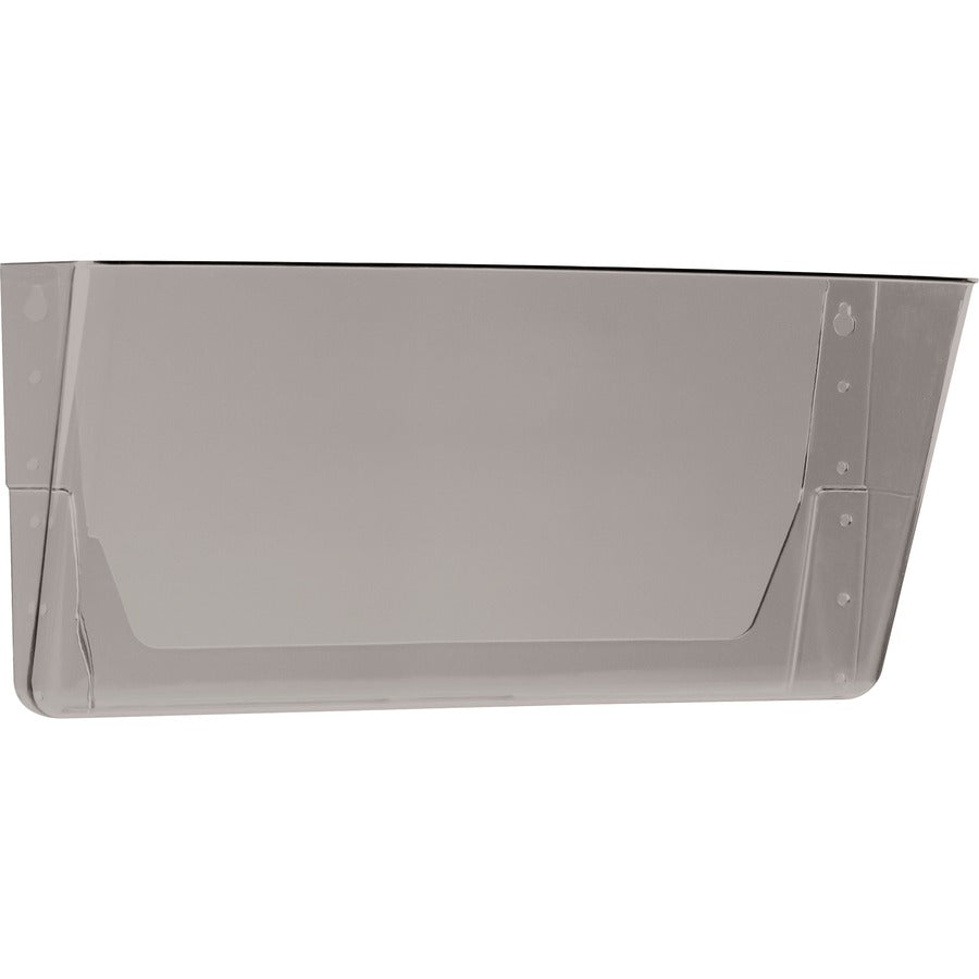 Storex Stacking Wall Pocket - 1 Pocket(s) - 7" Height x 4" Width x 16" Length - Stackable - Smoke - Poly - 1 Each