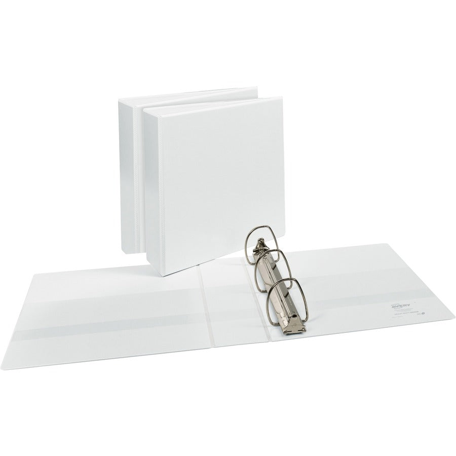Avery®, Durable View Binders - EZD Rings - 3" Binder Capacity - Letter - 8 1/2" x 11" Sheet Size - 670 Sheet Capacity - 3 Ring - Fastener: D-Ring - Pocket: 4, Internal - Poly - White - Easy Insert Spine, Exposed Rivet, Gap-free Ring, Stacked Pocket...