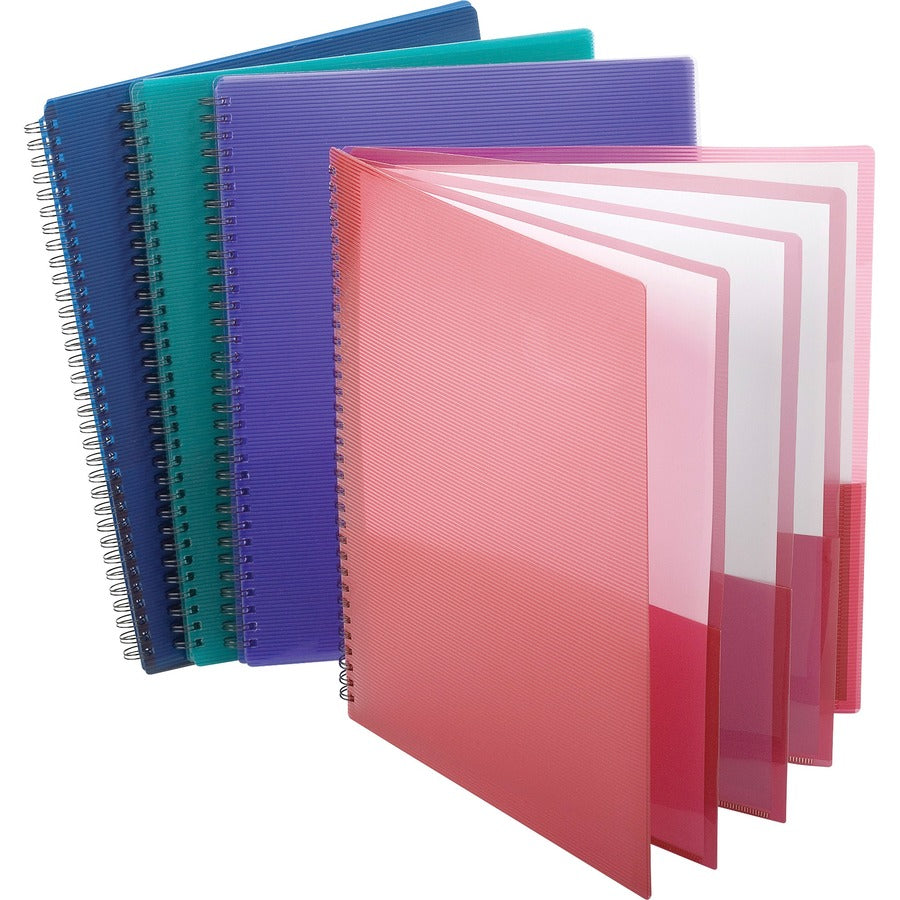 Oxford Letter Pocket Folder - 8 1/2" x 11" - 200 Sheets Capacity - 8 Pocket - Poly - Assorted - 5 / Bundle