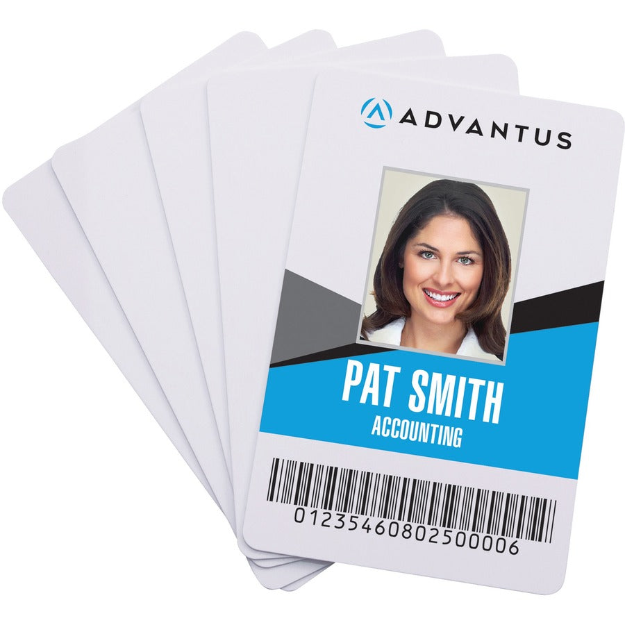 Advantus Blank PVC ID Cards - Printable - 2.13" x 3.38" Length - White - Polyvinyl Chloride (PVC) - 100 / Pack