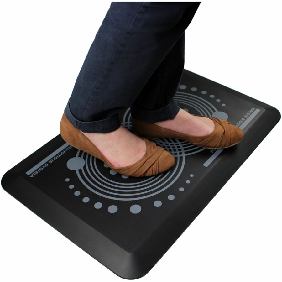Floortex AFS-TEX®, 2000 Anti-Fatigue Mat - 24" Length x 16" Width x 0.700" Depth x 0.700" Thickness - Rectangular - Polyurethane - Black - 1 Each