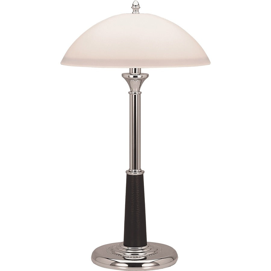Lorell Glass Shaded Desk Lamp - 24" Height x 7.8" Width - 2 x 10 W CFL Bulb - Chrome - Desk Mountable - Chrome - for Desk, Table