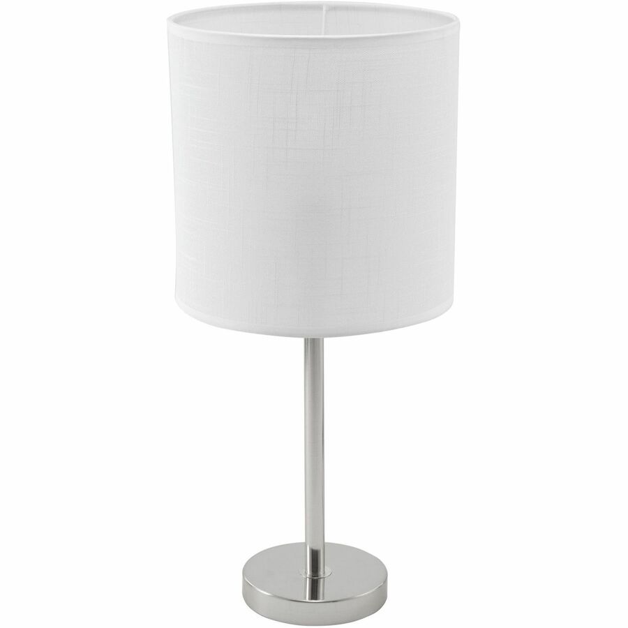 Lorell LED Contemporary Table Lamp - 22" Height x 10" Width - 10 W LED Bulb - Brushed Nickel - Desk Mountable - Silver - for Table, Desk