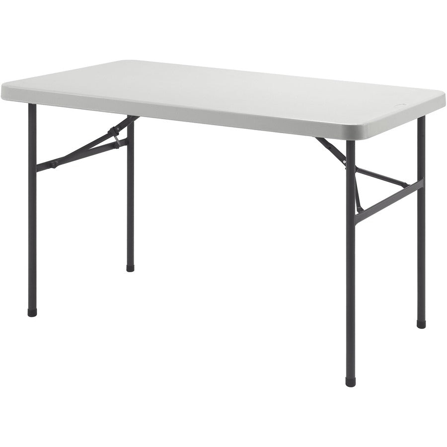 Lorell Ultra-Lite Banquet Table - Light Gray Rectangle Top - Dark Gray Base - 450 lb Capacity - 48" Table Top Width x 30" Table Top Depth x 2" Table Top Thickness - 29" Height - Indoor, Outdoor, Banquet - Gray - High-density Polyethylene (HDPE) Top Mat...