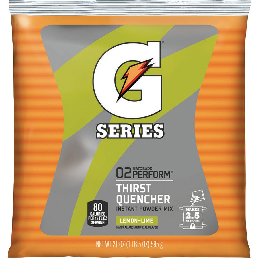 Gatorade Lemon/Lime Thirst Quencher Powder Mix - Powder - 1.31 lb - 2.50 gal Maximum Yield - Lemon Lime - 32 / Carton