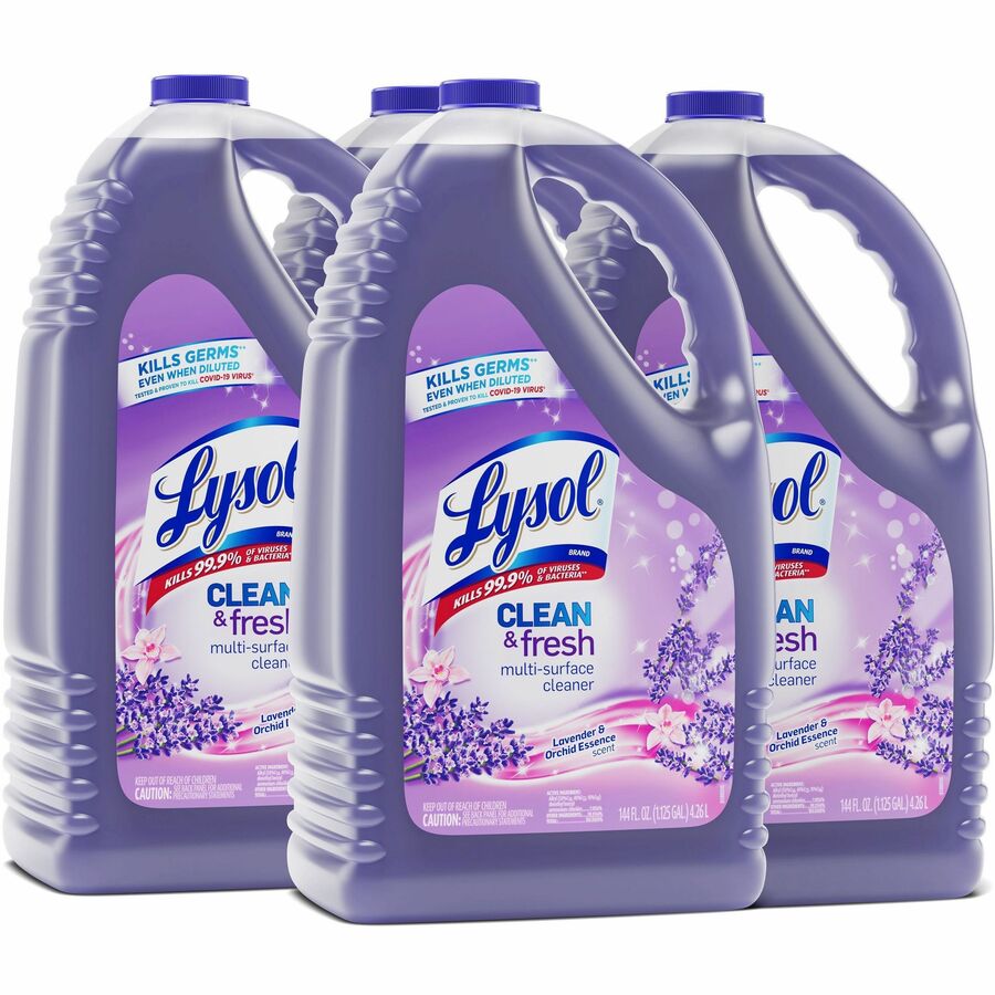 Lysol Clean/Fresh Lavender Cleaner - For Multi Surface - Liquid - 144 fl oz (4.5 quart) - Clean & Fresh Lavender Orchid Scent - Recommended For: Stain Remover, Grease Remover, Virus Remover, Bacteria Remover, Odor Remover, Germs Remover, Grime Remover...