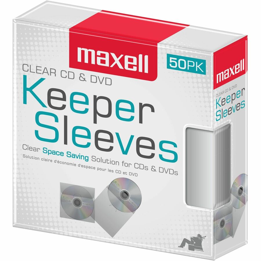 Maxell CD-KEEPCL Optical Disc Case - Sleeve - Plastic - ClearCD/DVD