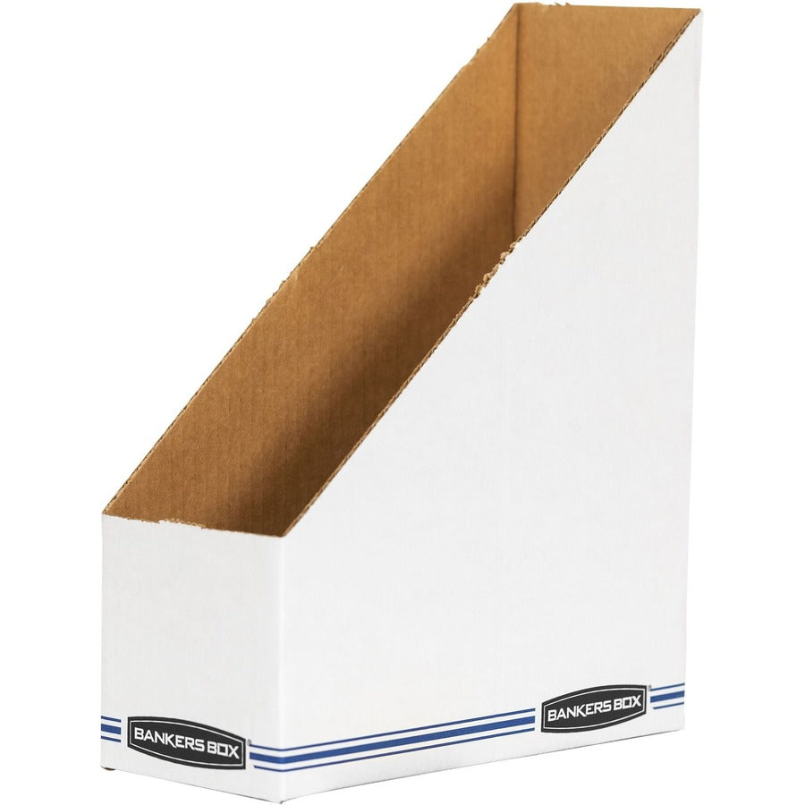 Bankers Box STOR/FILE Magazine File Storage - Blue, White - Fiberboard - 1 Each