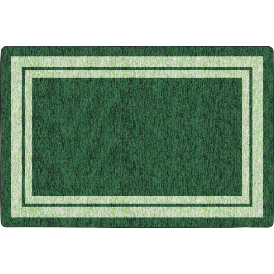 Flagship Carpets Double Light Tone Border Clover Rug - 12 ft Length x 90" Width x 0.50" Thickness - Rectangle - Green