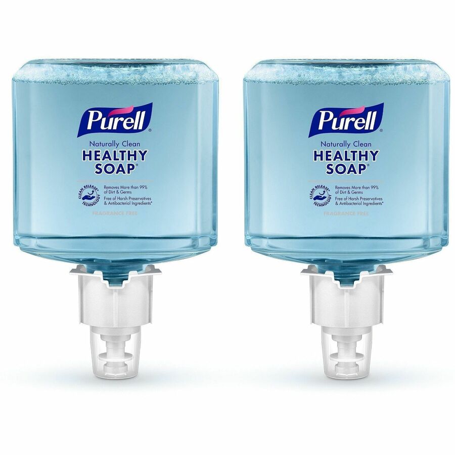 PURELL®, ES6 CRT HEALTHY SOAP™, Naturally Clean Fragrance Free Foam - Fragrance-free Scent - 1.27 quart - Dirt Remover, Kill Germs - Skin - Antibacterial - Blue - Fragrance-free, Preservative-free, Paraben-free, Phthalate-free, Dye-free, Bio-ba...