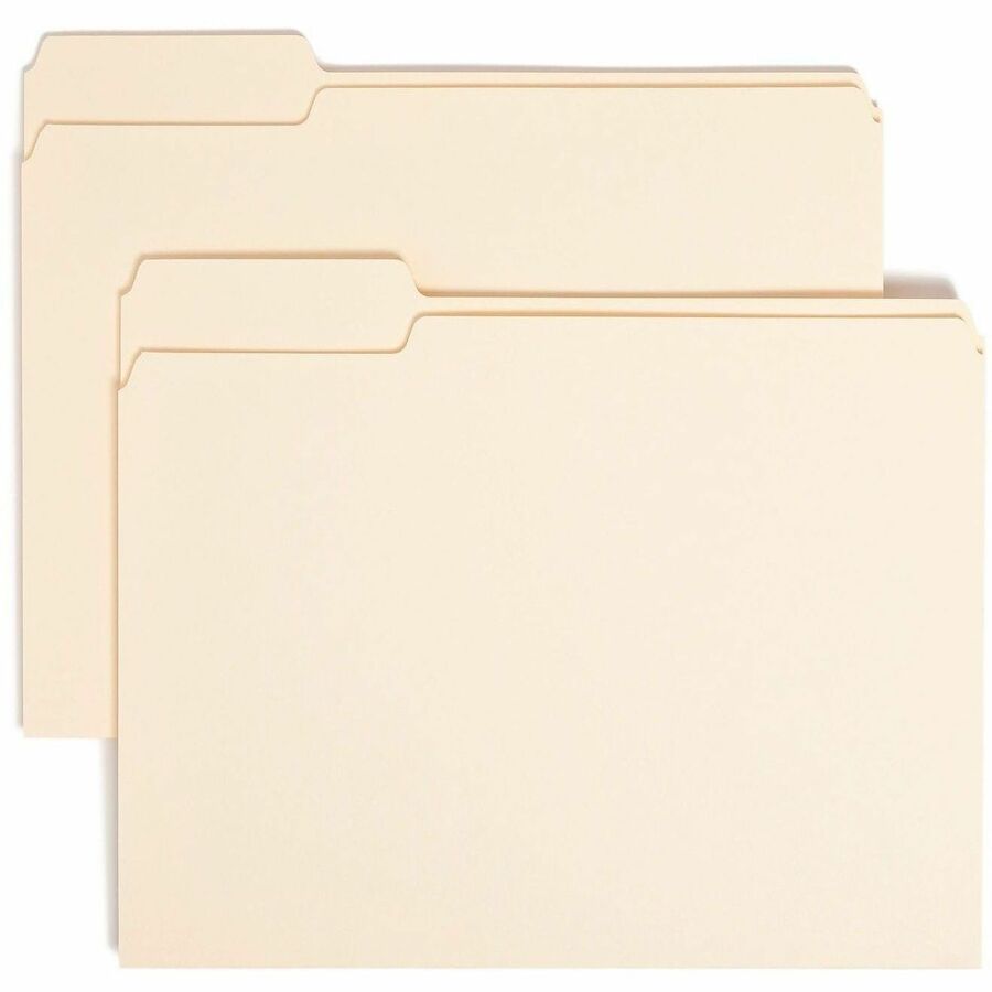 Smead 1/3 Tab Cut Letter Top Tab File Folder - 8 1/2" x 11" - 3/4" Expansion - Top Tab Location - Left Tab Position - 11 pt. - 1 Plys - Manila - Sturdy, Rounded Corner - 10% Recycled - 100/Box - 5 / Carton