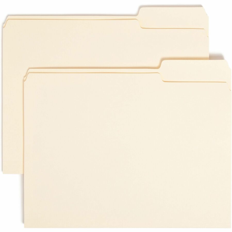 Smead 1/3 Tab Cut Letter Top Tab File Folder - 8 1/2" x 11" - 3/4" Expansion - Top Tab Location - Right Tab Position - 11 pt. - 1 Plys - Manila - Sturdy, Rounded Corner - 10% Recycled - 100/Box - 5 / Carton