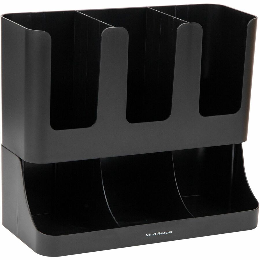 Mind Reader 6-compartment Condiment Organizer - 6 Compartment(s) - 15" Height x 11.50" Width x 6.50" Length - Black - Plastic - 1 Each