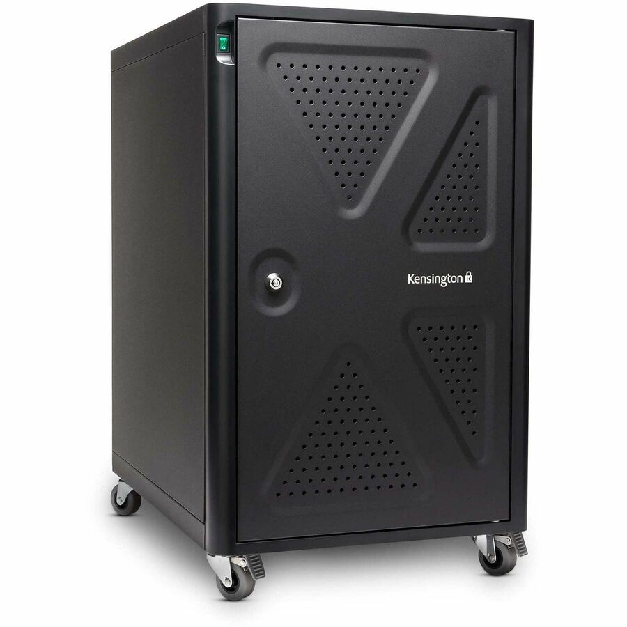 Kensington AC12 Security Charging Cabinet - Universal Device - 4 Casters - 16.50" Width x 23.20" Depth x 28.10" Height - Black - For 12 Devices - 1 Each
