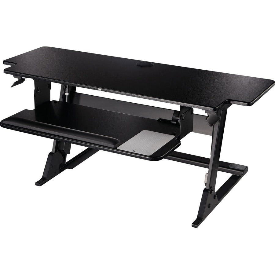 3M Precision Standing Desk - Up to 24" Screen Support - 45 lb Load Capacity - 6.20" Height x 42" Width x 23.20" Depth - Medium Density Fiberboard (MDF) - Black