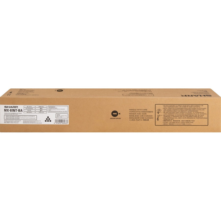 Sharp MX-61NT Original Laser Toner Cartridge - Black - 1 Each - 40000 Pages