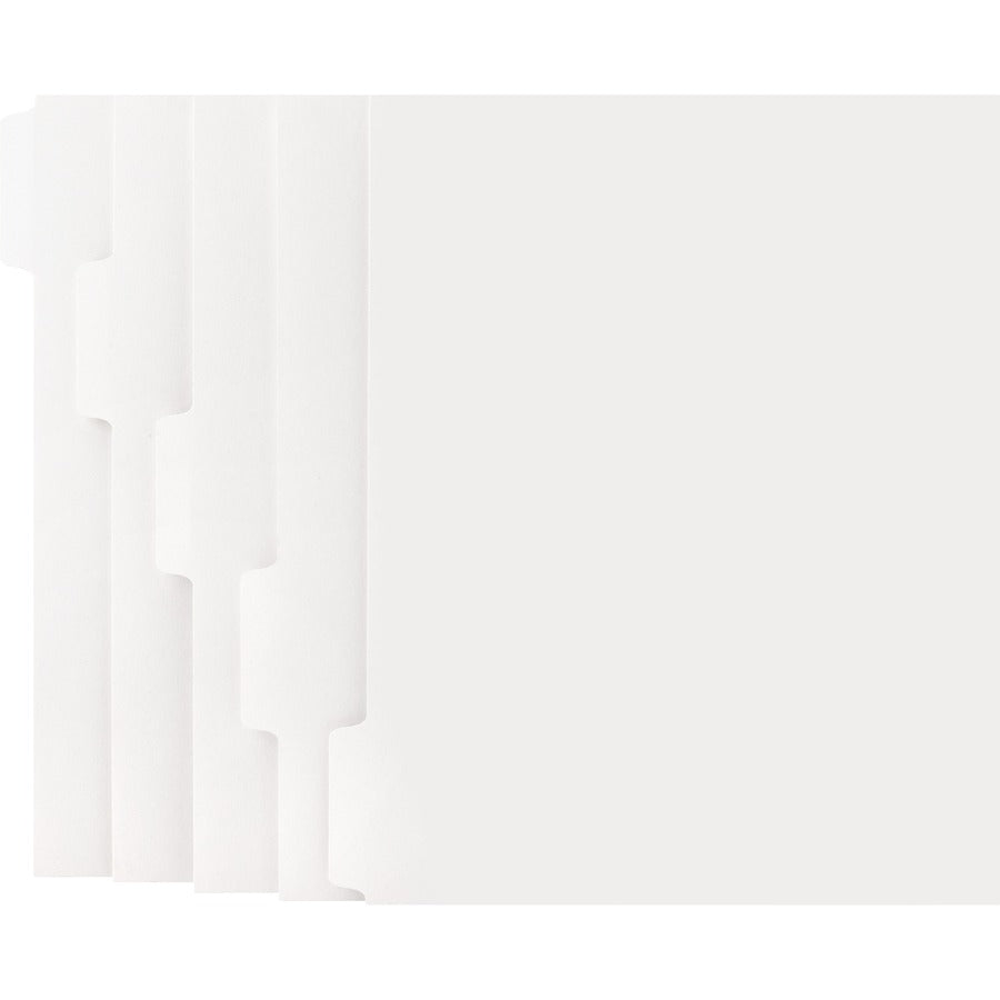 Business Source Straight Collated Print-on Tab Divider - Print-on Tab(s) - 5 Tab(s)/Set - 9" Divider Width x 11" Divider Length - Letter - White Divider - White Tab(s) - Unpunched - 1 Box