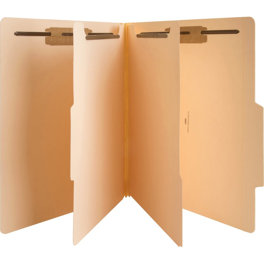 Business Source Letter Recycled Classification Folder - 8 1/2" x 11" - 2" Expansion - 2" Fastener Capacity - 2 Divider - 18 pt. - Manila - 10% Recycled - 10 / Box