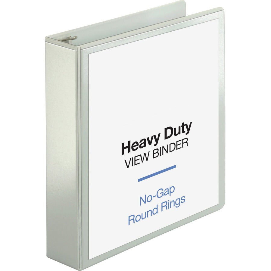 Business Source Round-ring View Binder - 2" Binder Capacity - Letter - 8 1/2" x 11" Sheet Size - 475 Sheet Capacity - Fastener: Round Ring - Pocket: 2, Internal - Polypropylene, Chipboard, Board - White - Wrinkle-free, Non-glare, Transfer Safe, Gap-fre...