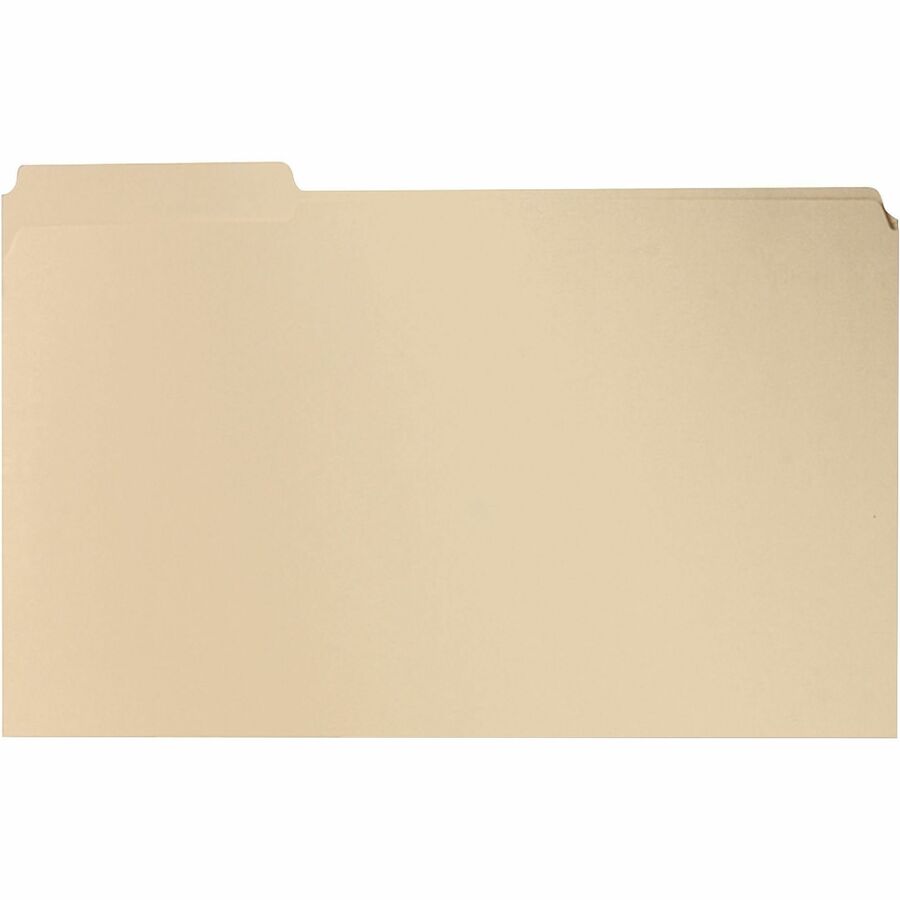 Business Source 1/3 Tab Cut Legal Expanding File - 8 1/2" x 14" - 3/4" Expansion - Top Tab Location - Assorted Tab Position - 11 pt. - Manila - 10% Recycled - 100 / Box