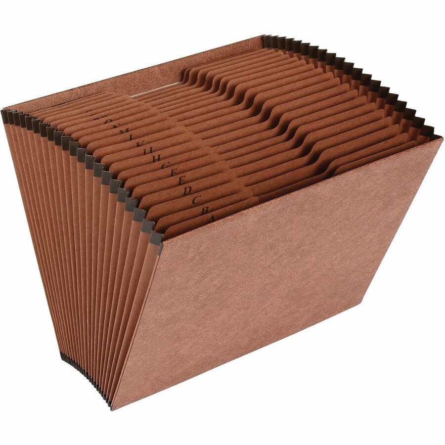 Business Source Letter Recycled Expanding File - 8 1/2" x 11" - 21 Pocket - Brown - 30% Recycled - 1 Each